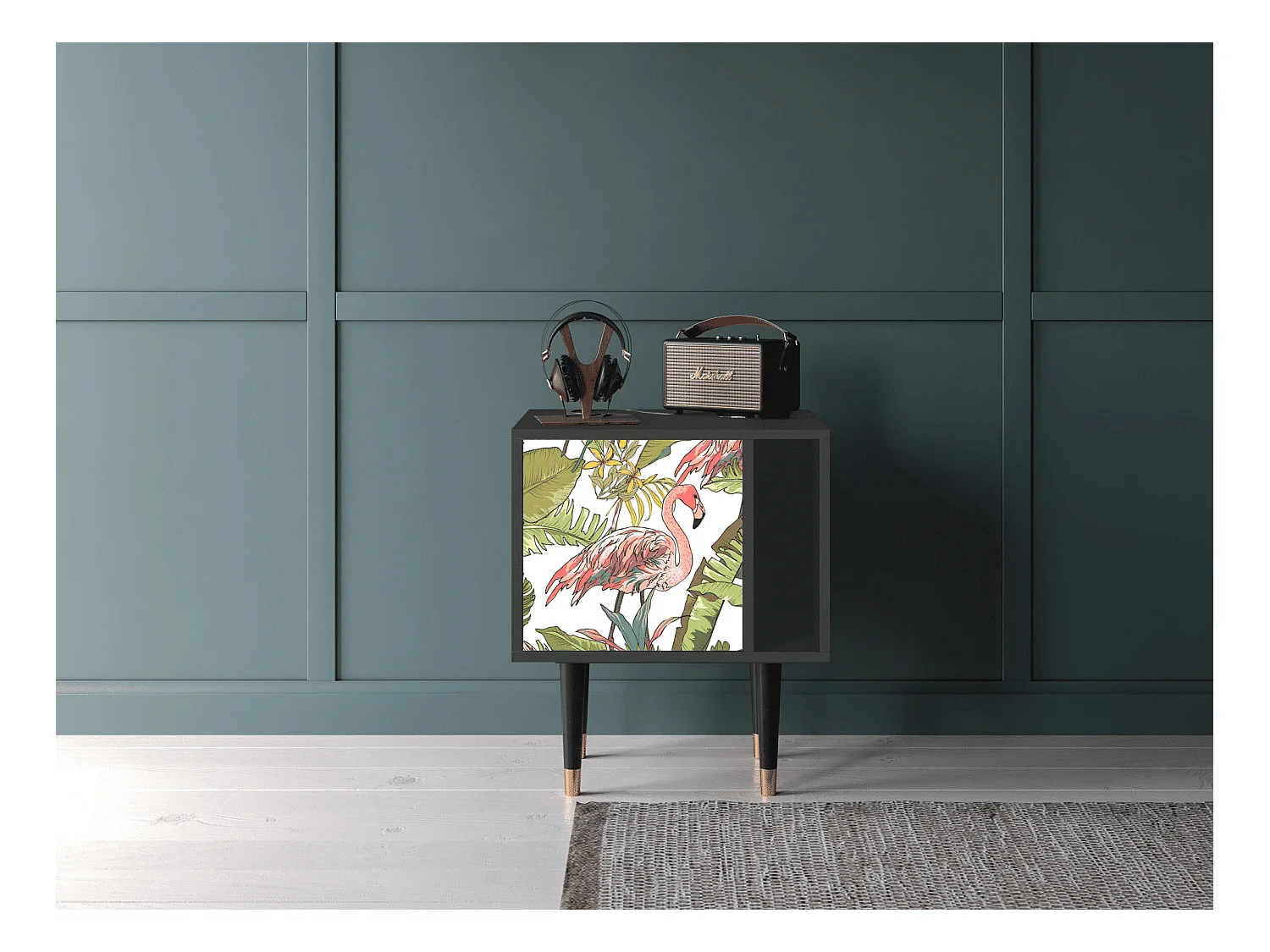 Table de nuit - 57х69х48 cm - S2 - Sweet Flamingo, Anthracite
