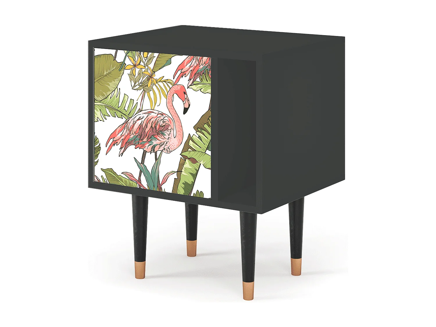 Stolik nocny - 57х69х48 cm - S2 - Sweet Flamingo, Antracyt