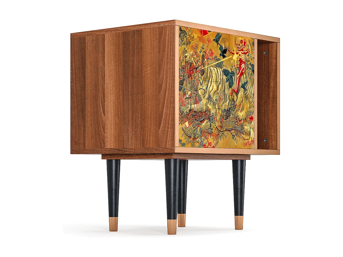 Stolik nocny - 57х69х48 cm - S2 - Blood by James Jean, Orzech