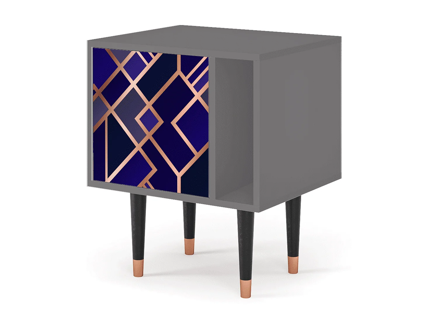 Stolik nocny - 57х69х48 cm - S2 - Aquamarine Getsby, Szary