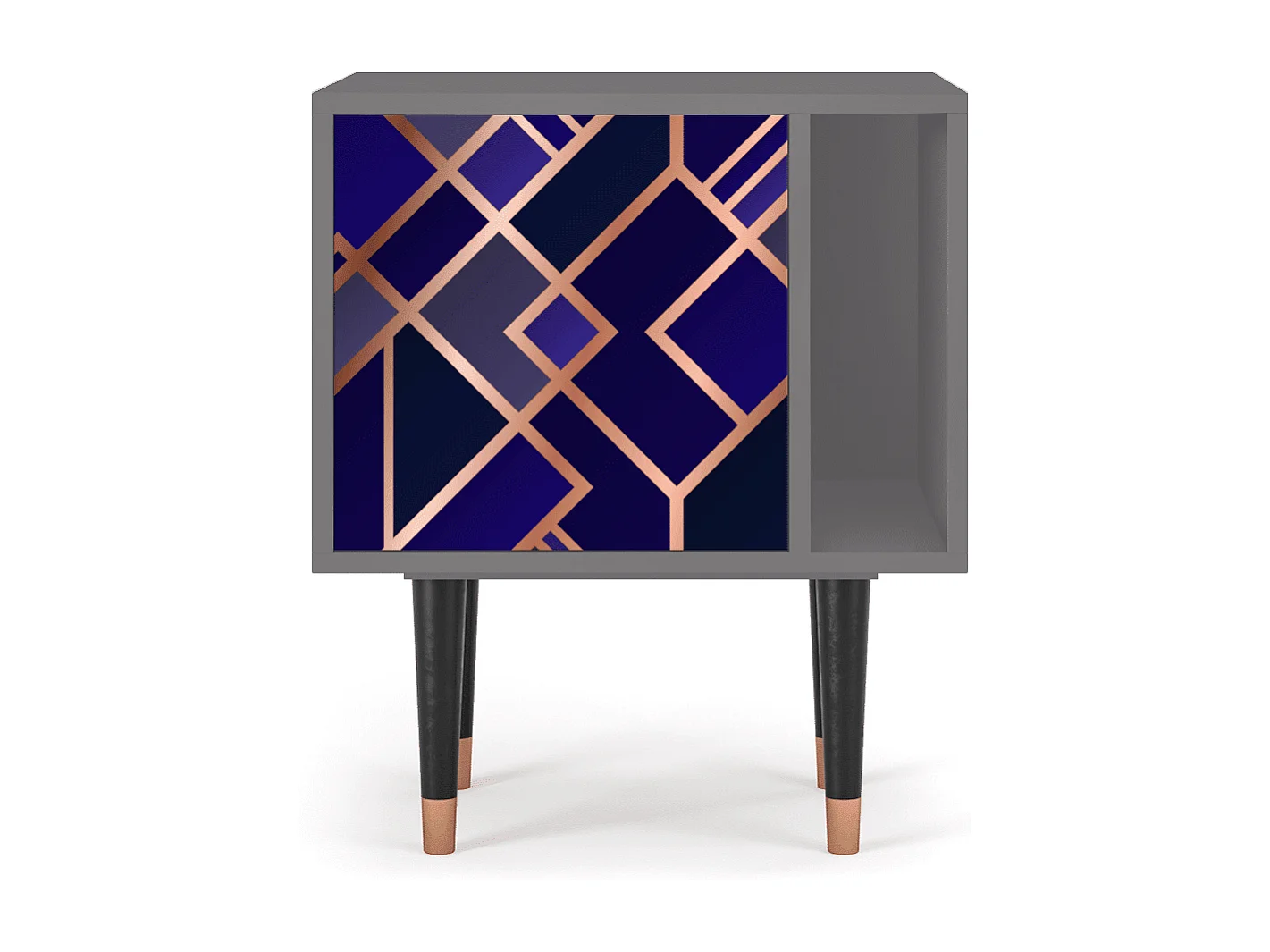 Table de nuit - 57х69х48 cm - S2 - Aquamarine Getsby, Gris