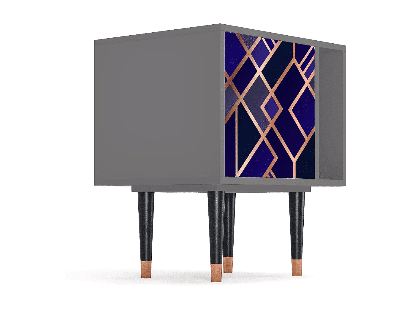 Table de nuit - 57х69х48 cm - S2 - Aquamarine Getsby, Gris