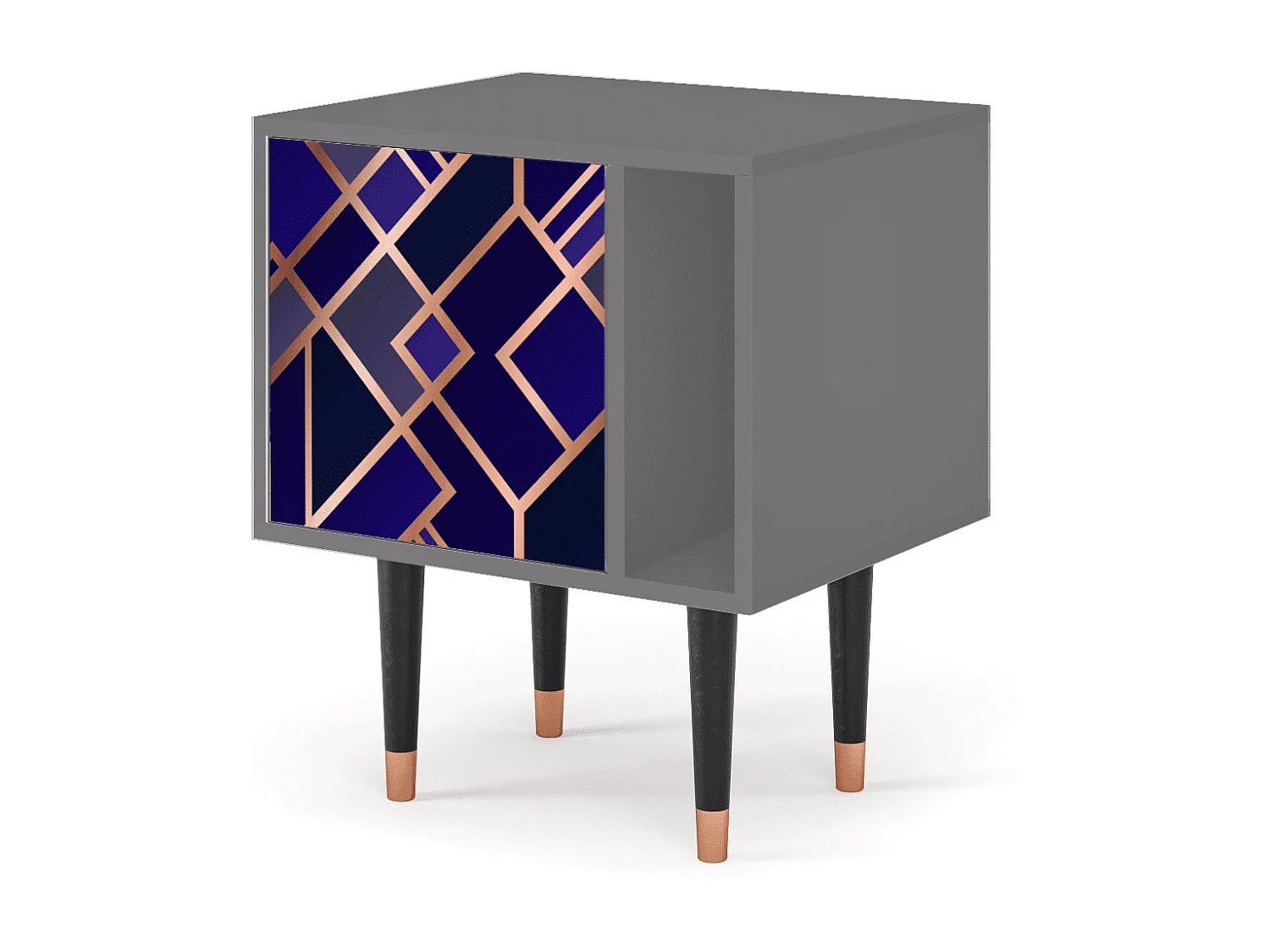 Stolik nocny - 57х69х48 cm - S2 - Aquamarine Getsby, Szary