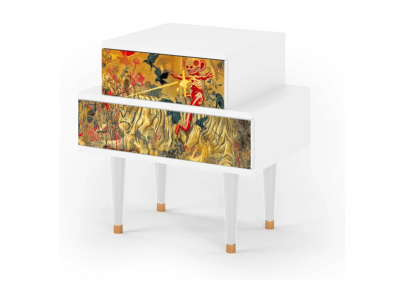 Table de nuit - 58х58х41 cm - NS1 - Blood by James Jean, Blanc