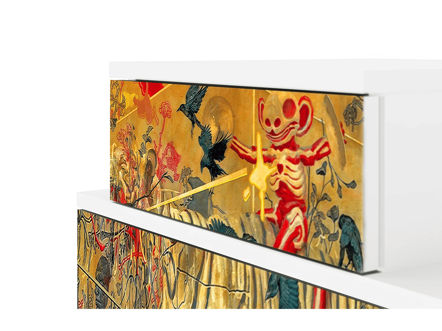 Table de nuit - 58х58х41 cm - NS1 - Blood by James Jean, Blanc