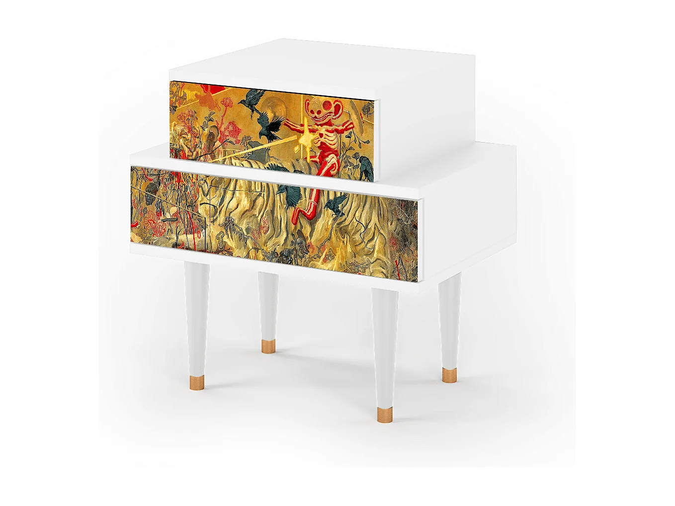 Table de nuit - 58х58х41 cm - NS1 - Blood by James Jean, Blanc