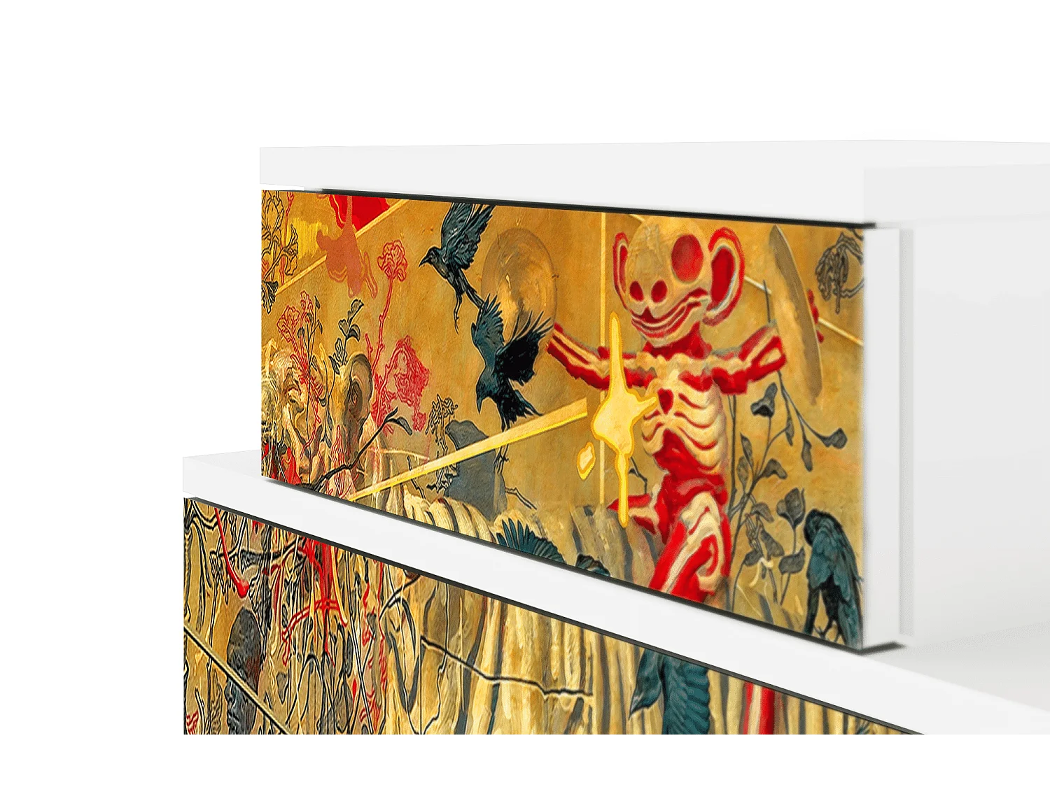 Table de nuit - 58х58х41 cm - NS1 - Blood by James Jean, Blanc