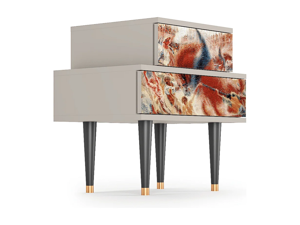 Stolik nocny - 58х58х41 cm - NS1 - The City Rises, Piaskowy