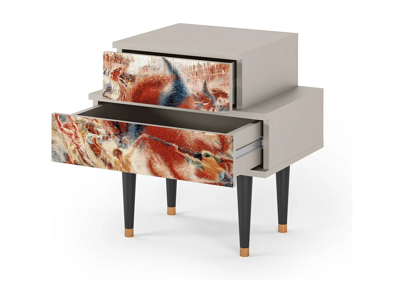 Stolik nocny - 58х58х41 cm - NS1 - The City Rises, Piaskowy