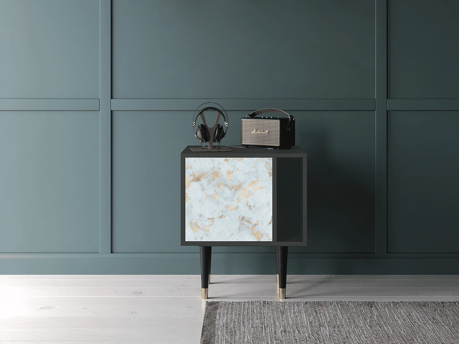 Table de nuit - 57х69х48 cm - S2 - Golden Waves, Anthracite