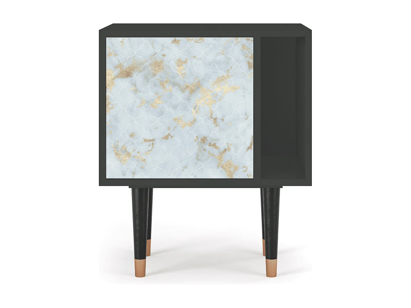 Table de nuit - 57х69х48 cm - S2 - Golden Waves, Anthracite