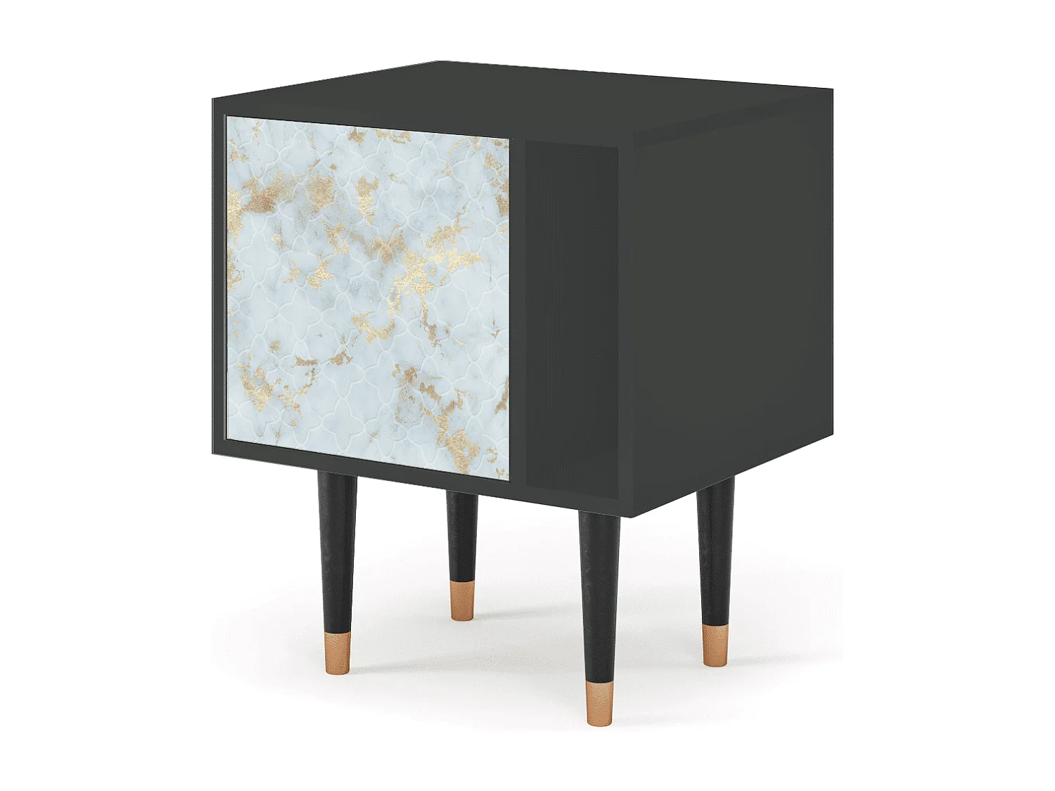 Table de nuit - 57х69х48 cm - S2 - Golden Waves, Anthracite