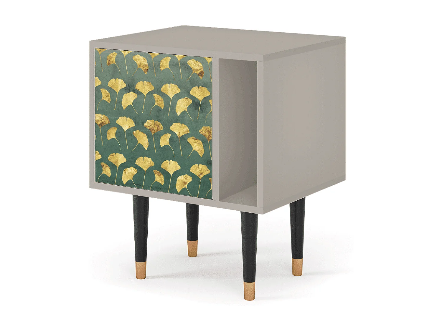 Stolik nocny - 57х69х48 cm - S2 - Gingko leaves, Piaskowy