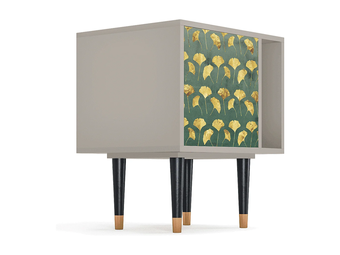 Stolik nocny - 57х69х48 cm - S2 - Gingko leaves, Piaskowy