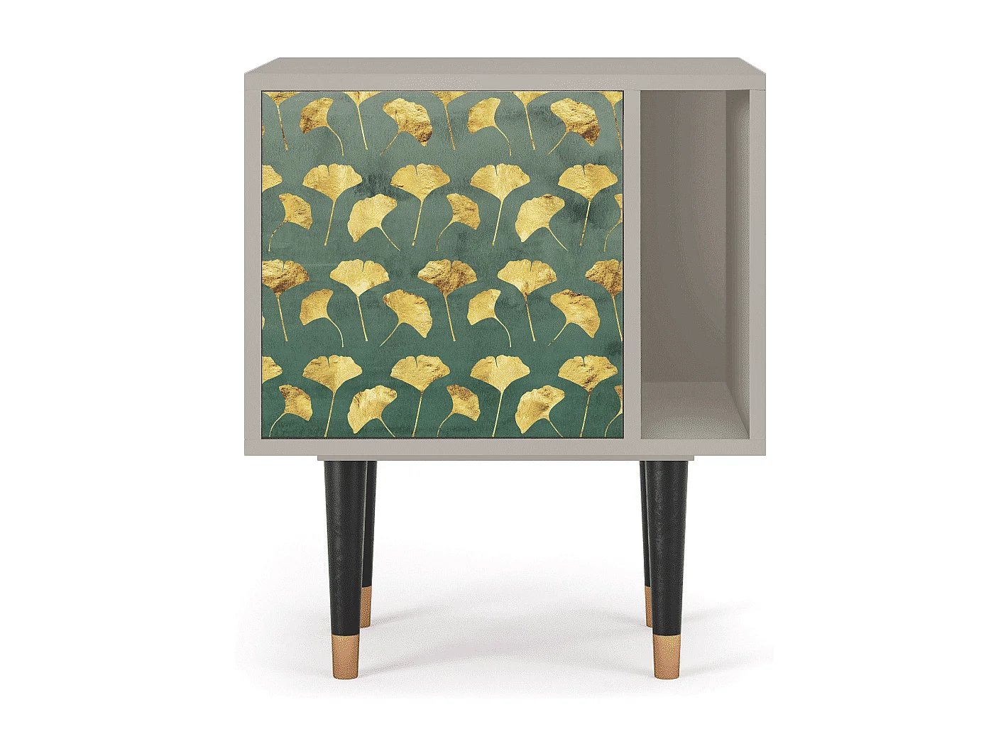 Stolik nocny - 57х69х48 cm - S2 - Gingko leaves, Piaskowy