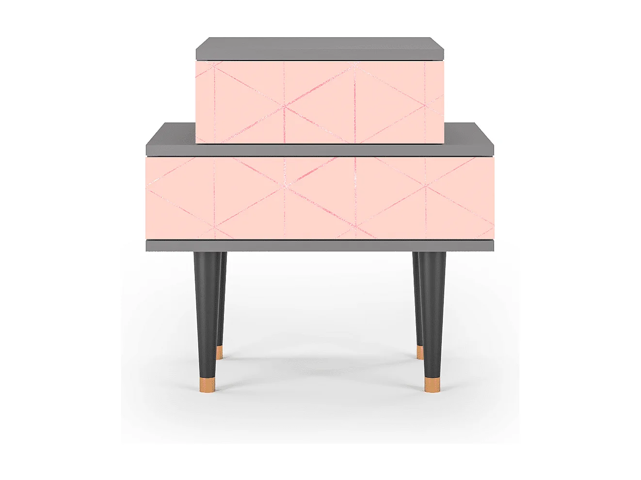 Table de nuit - 58х58х41 cm - NS1 - Rose Quartz, Gris