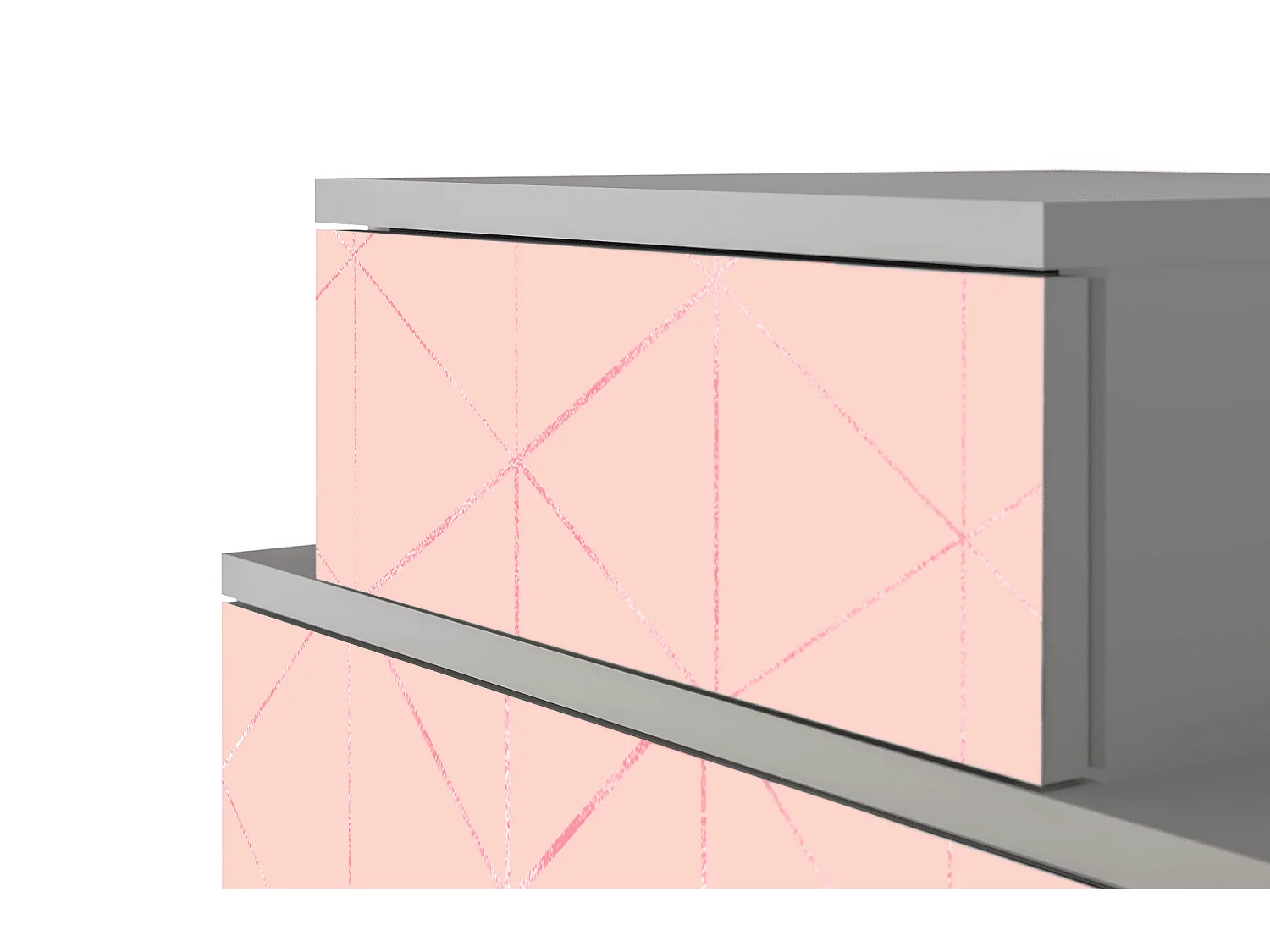 Table de nuit - 58х58х41 cm - NS1 - Rose Quartz, Gris