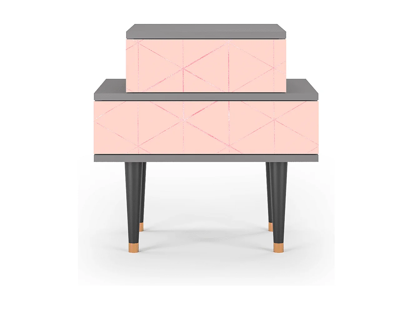 Table de nuit - 58х58х41 cm - NS1 - Rose Quartz, Gris