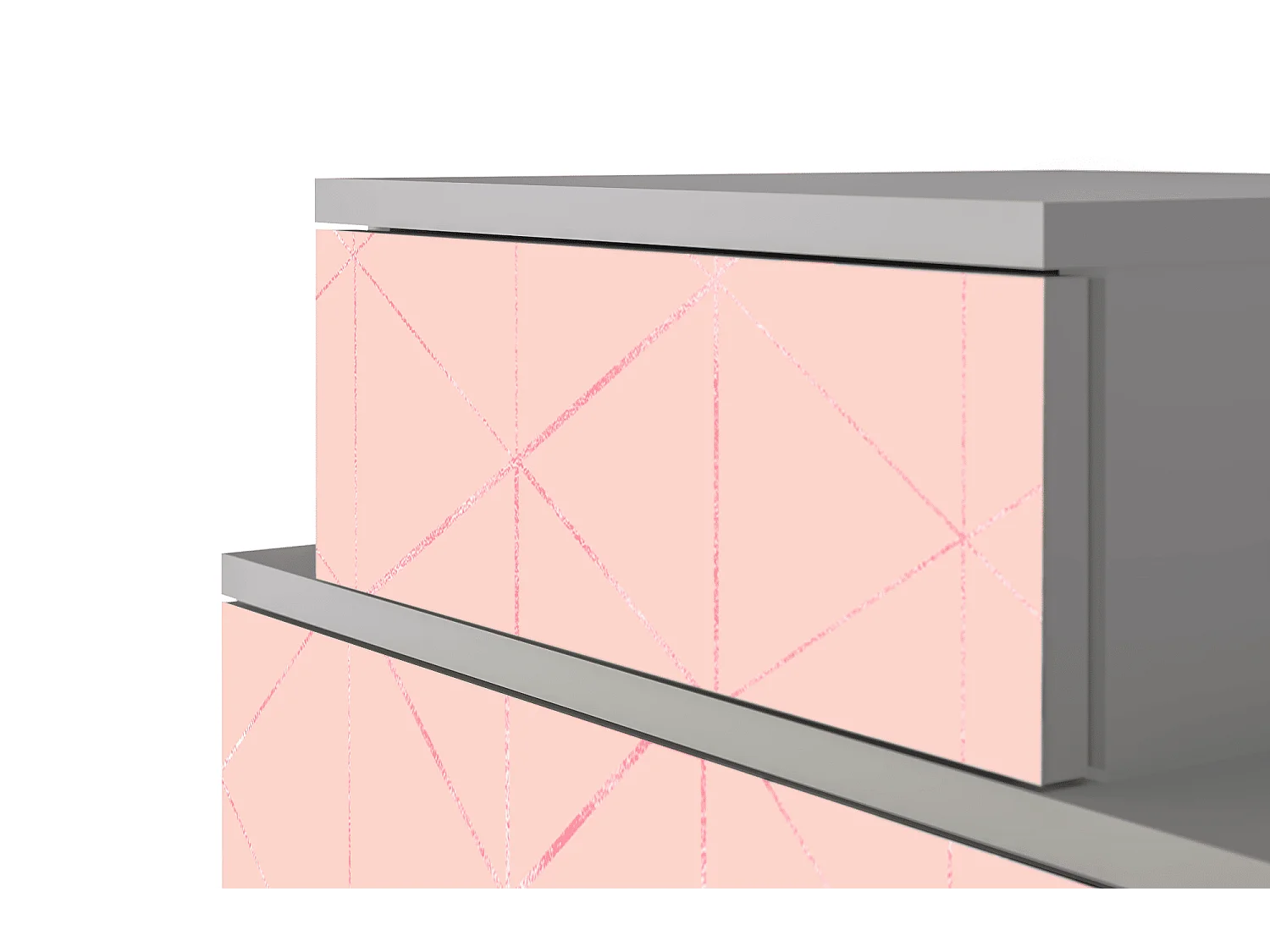 Table de nuit - 58х58х41 cm - NS1 - Rose Quartz, Gris