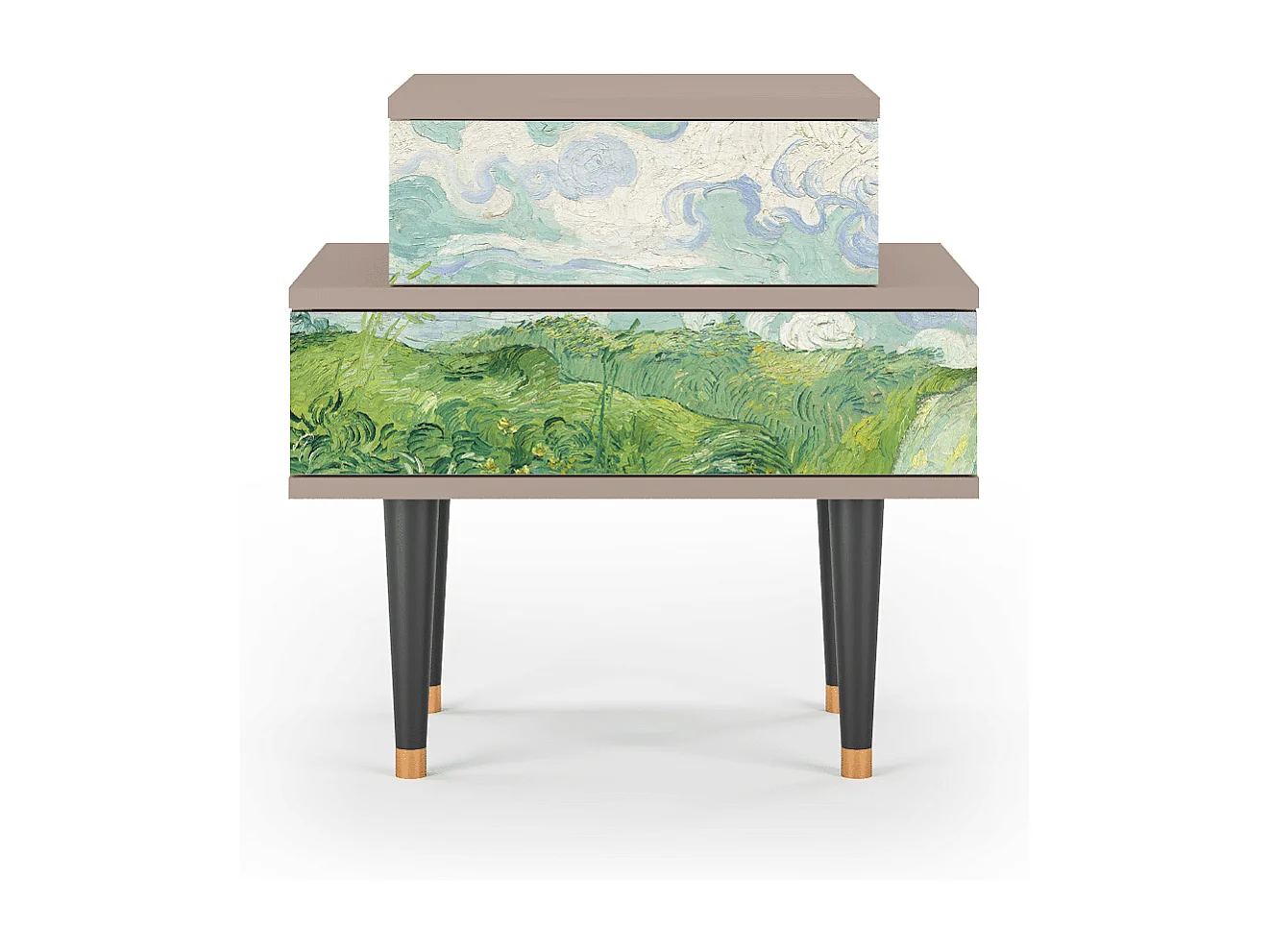 Table de nuit - 58х58х41 cm - NS1 - Green Wheat Fields, Latte