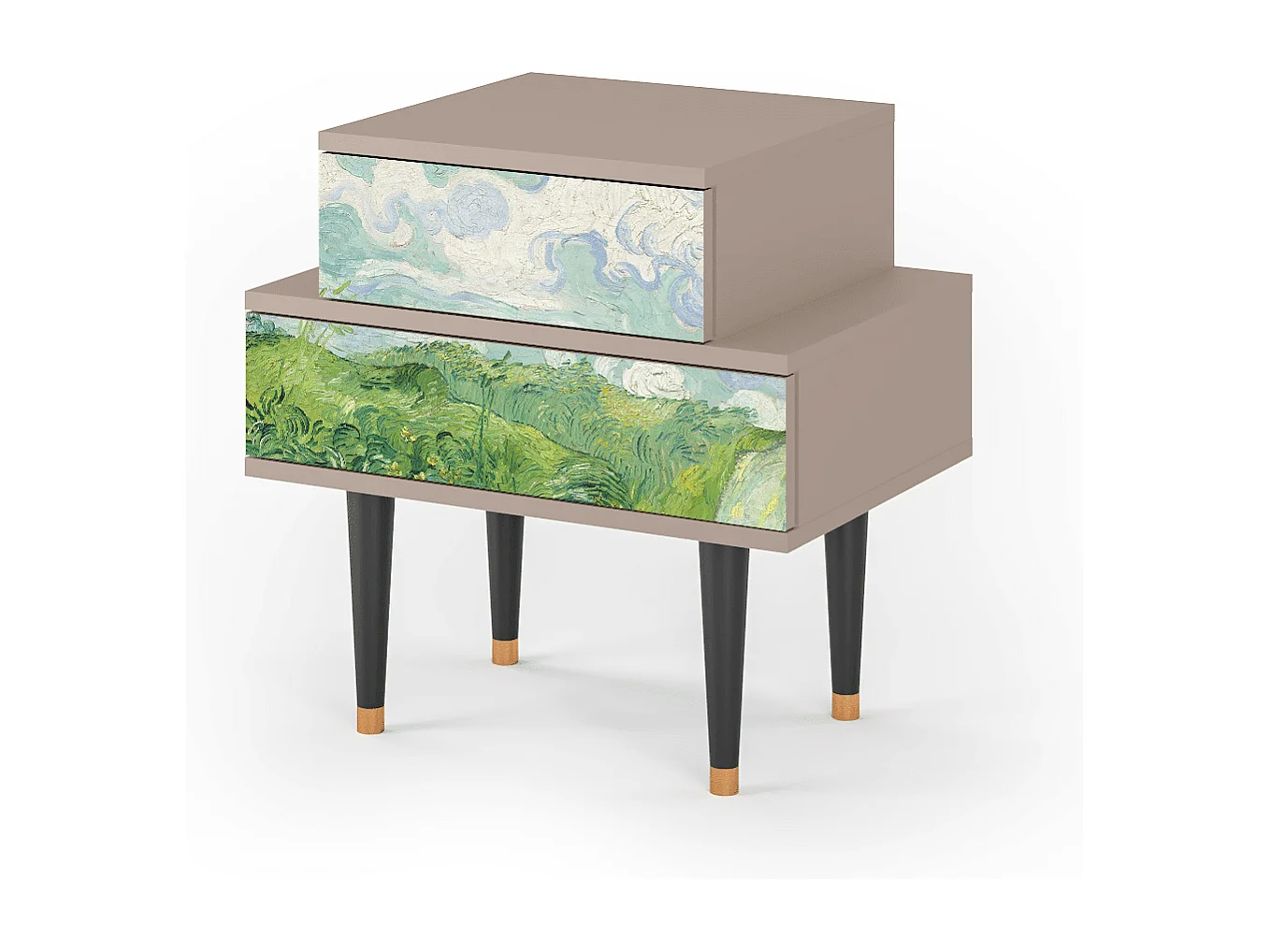 Table de nuit - 58х58х41 cm - NS1 - Green Wheat Fields, Latte