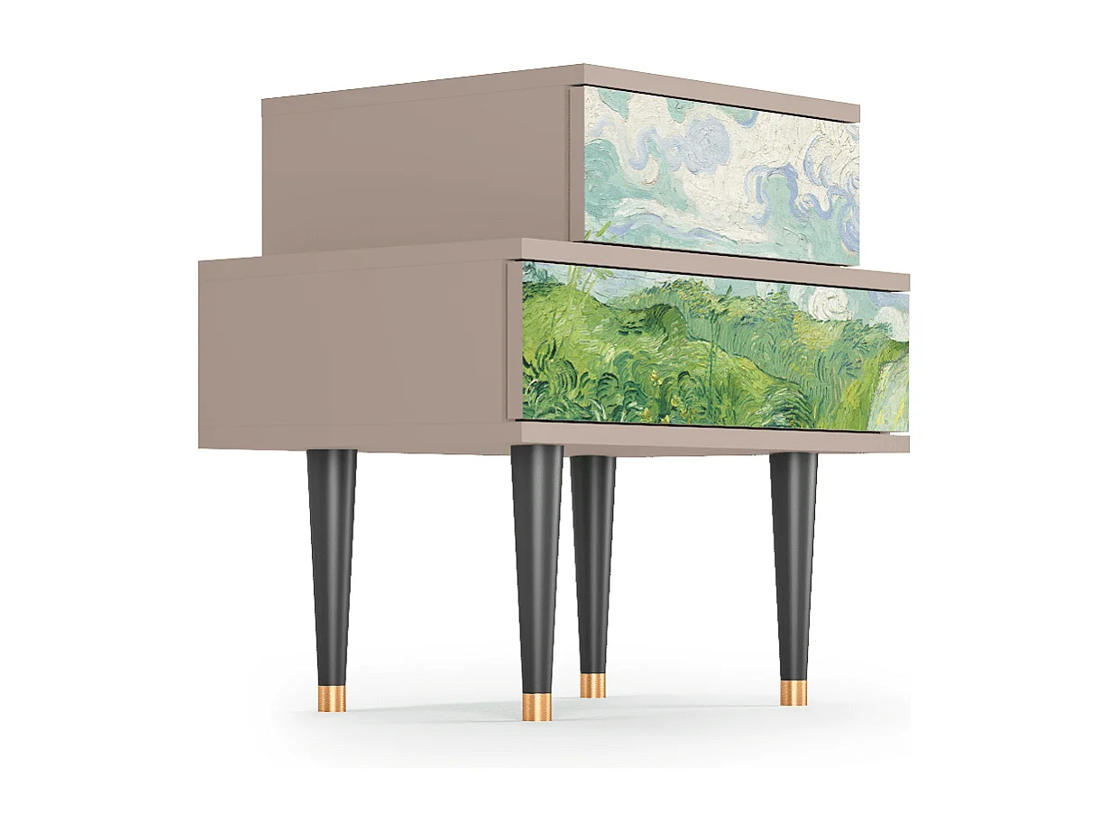 Table de nuit - 58х58х41 cm - NS1 - Green Wheat Fields, Latte