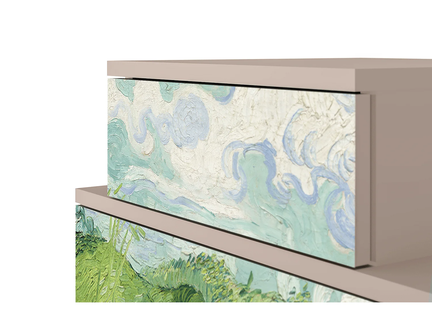 Table de nuit - 58х58х41 cm - NS1 - Green Wheat Fields, Latte