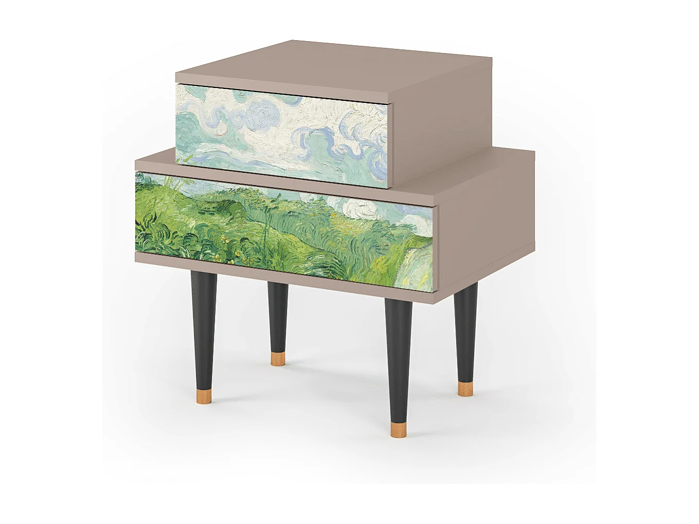 Nachtkastje - 58х58х41 cm - NS1 - Green Wheat Fields, Latte
