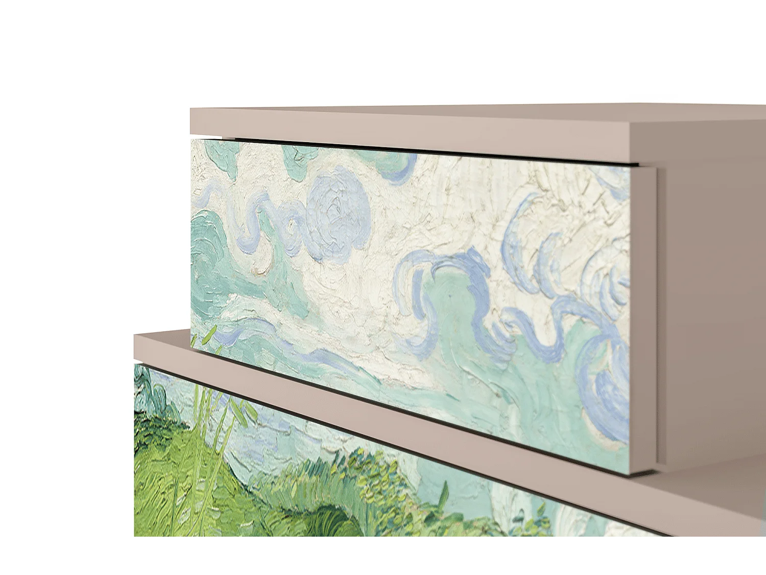 Nachtkastje - 58х58х41 cm - NS1 - Green Wheat Fields, Latte