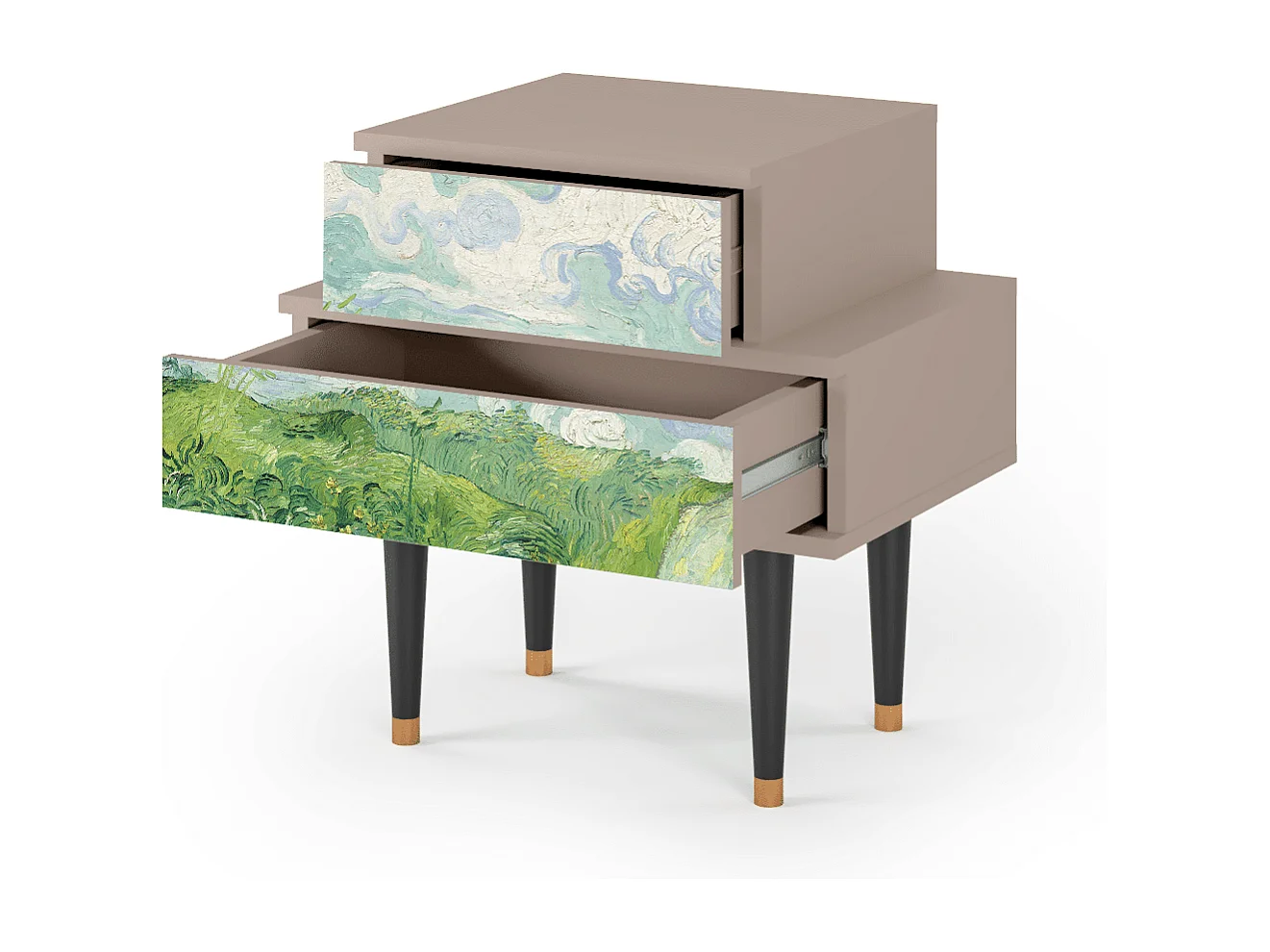 Nachtkastje - 58х58х41 cm - NS1 - Green Wheat Fields, Latte