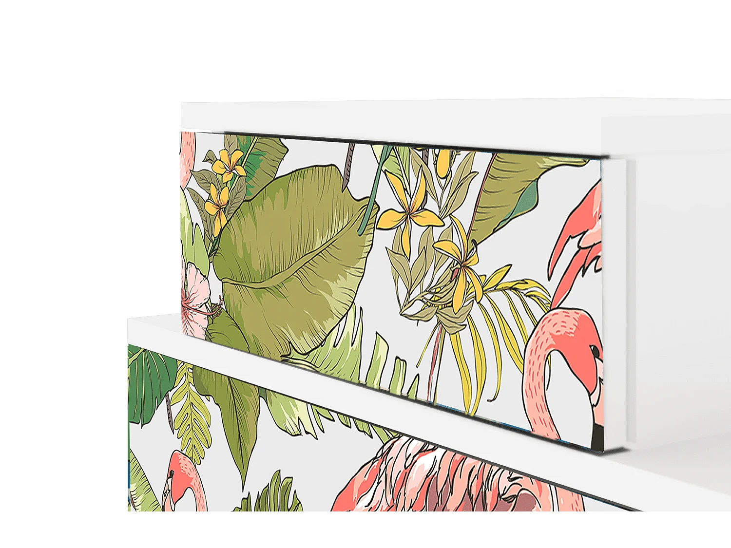 Nachtkastje - 58х58х41 cm - NS1 - Sweet Flamingo, Wit