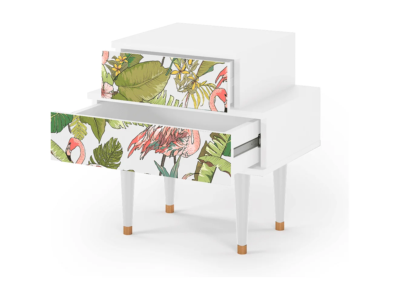 Stolik nocny - 58х58х41 cm - NS1 - Sweet Flamingo, Biały