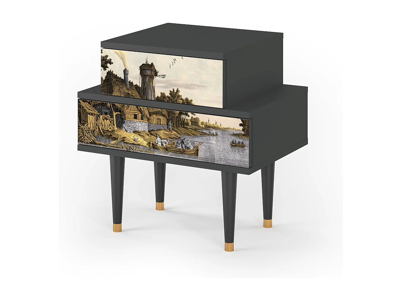 Criado-mudo - 58х58х41 cm - NS1 - Mill along a River, Antracite