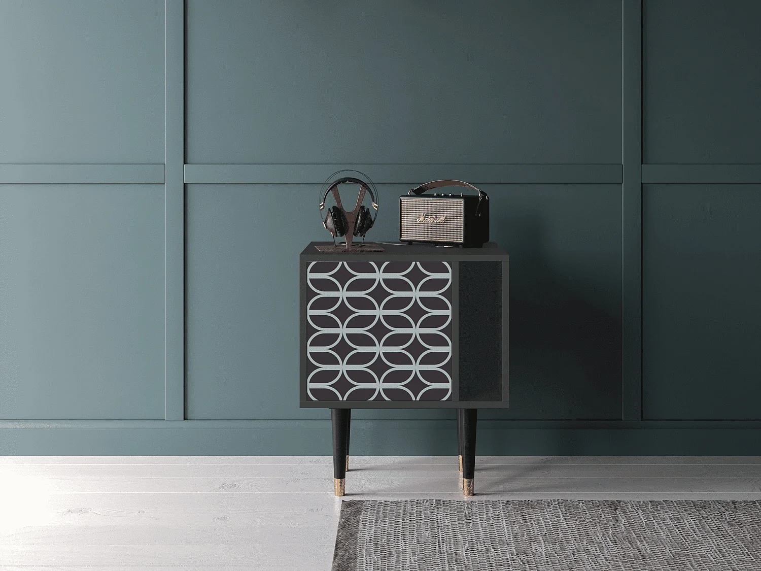 Table de nuit - 57х69х48 cm - S2 - Braided Blue, Anthracite