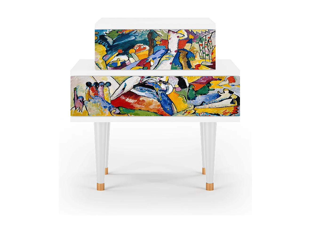 Table de nuit - 58х58х41 cm - NS1 - Improvisation 26  , Blanc