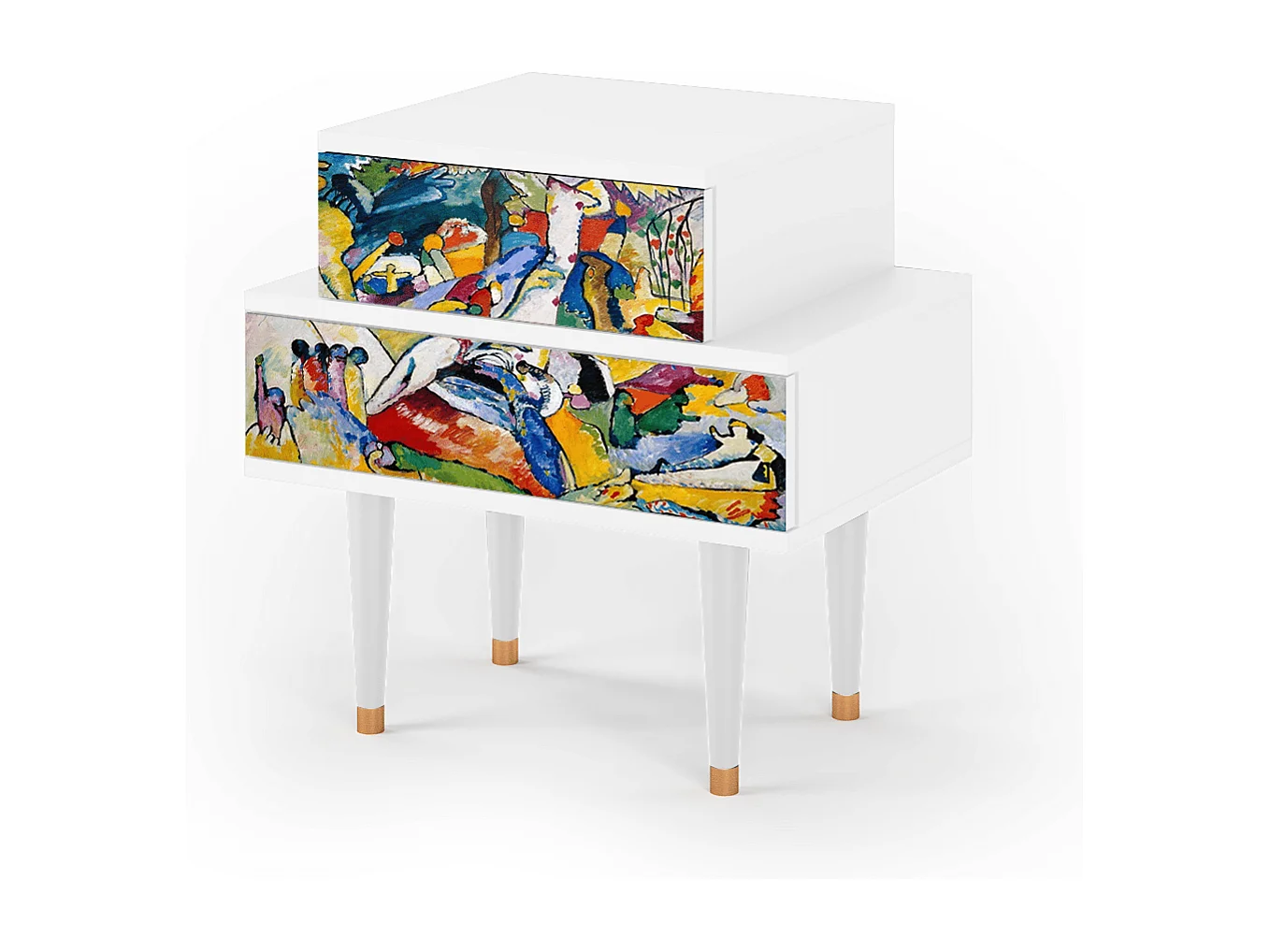 Table de nuit - 58х58х41 cm - NS1 - Improvisation 26  , Blanc