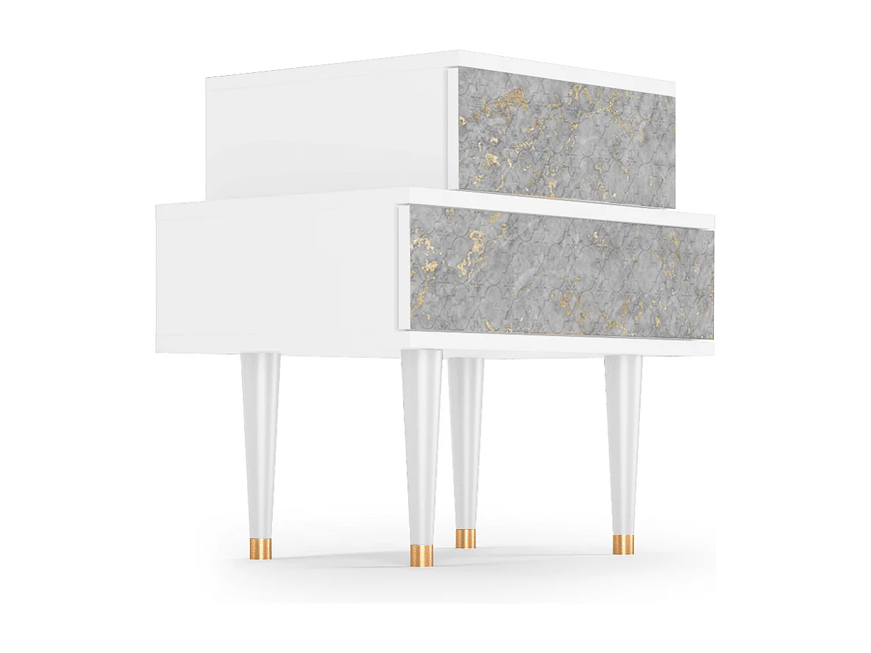 Table de nuit - 58х58х41 cm - NS1 - Improvisation 26  , Blanc