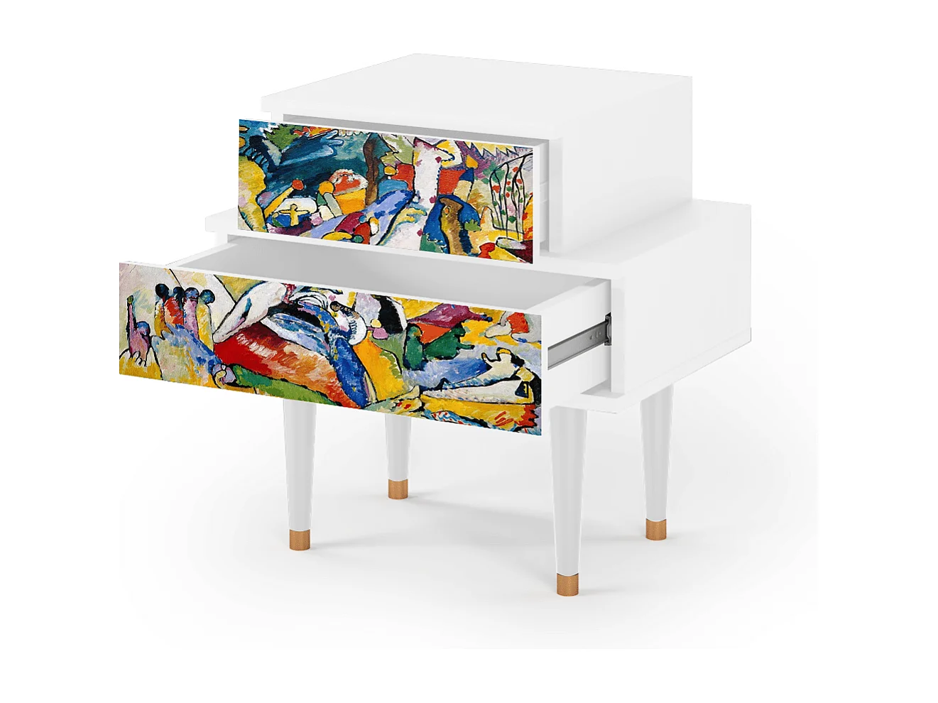 Table de nuit - 58х58х41 cm - NS1 - Improvisation 26  , Blanc