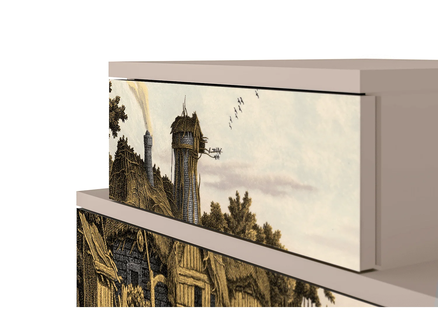 Criado-mudo - 58х58х41 cm - NS1 - Mill along a River, Latte