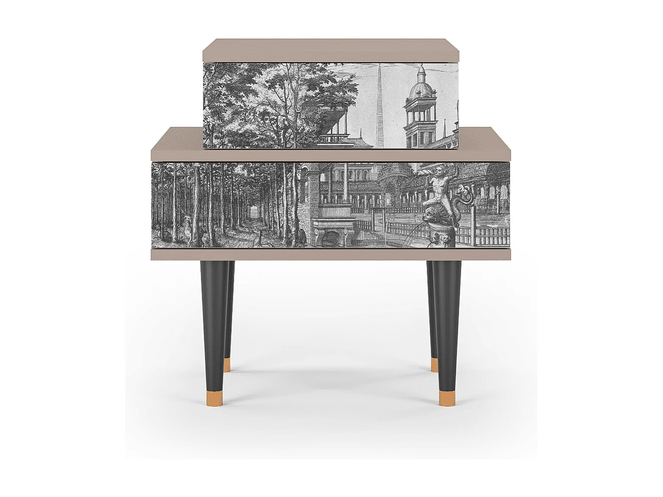 Comodino - 58х58х41 cm - NS1 - View of the Piazza, Latte