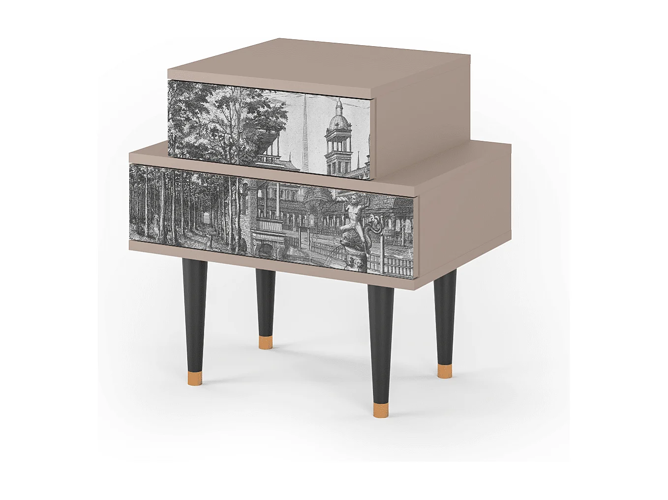 Comodino - 58х58х41 cm - NS1 - View of the Piazza, Latte