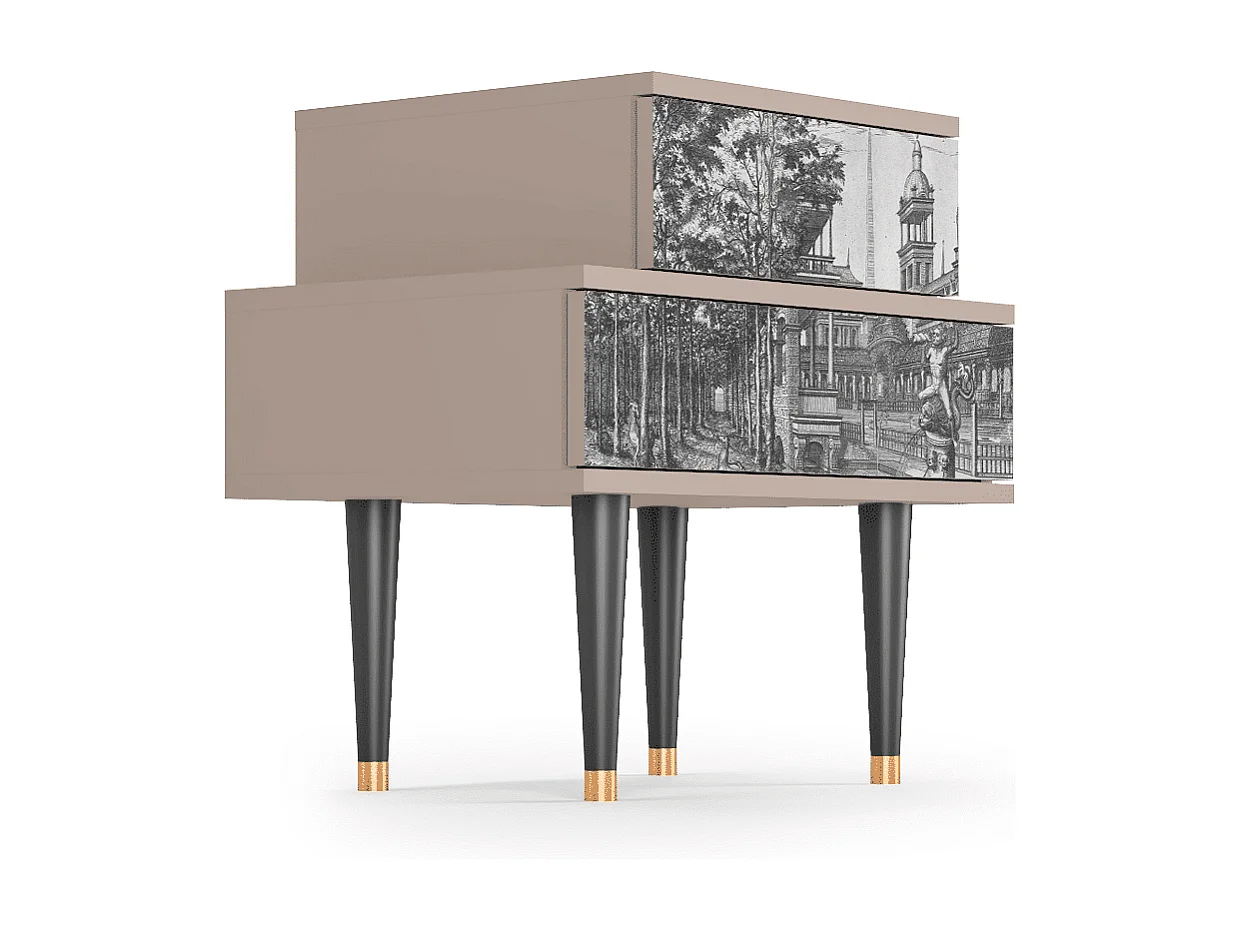 Comodino - 58х58х41 cm - NS1 - View of the Piazza, Latte