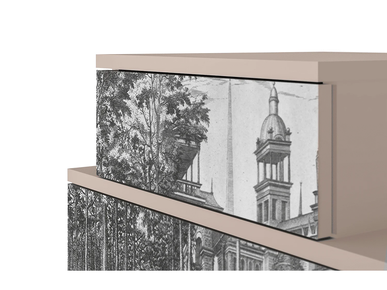 Comodino - 58х58х41 cm - NS1 - View of the Piazza, Latte