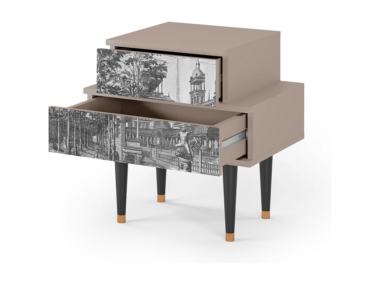 Comodino - 58х58х41 cm - NS1 - View of the Piazza, Latte