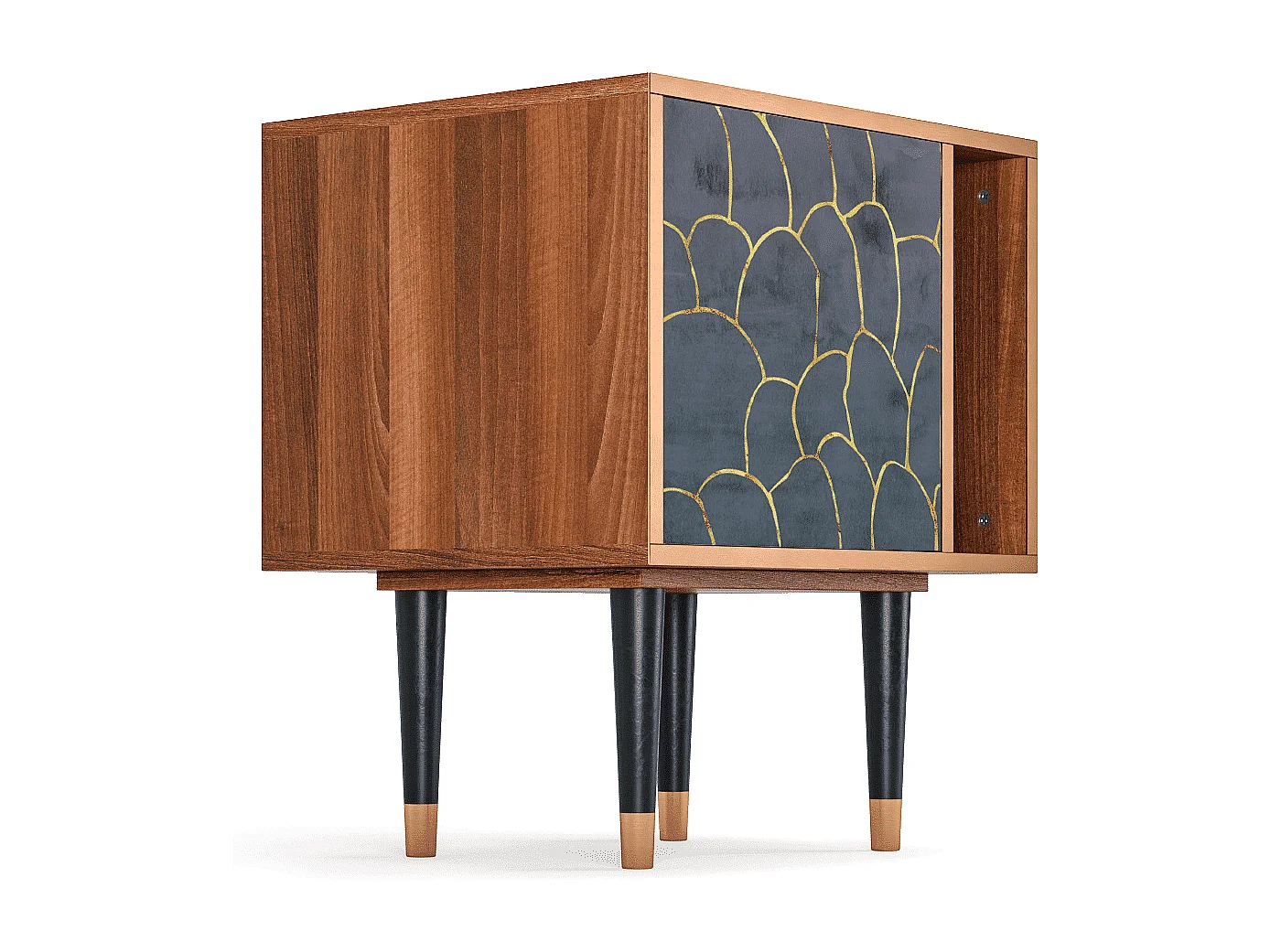 Stolik nocny - 57х69х48 cm - S2 - Blue Lagoon, Orzech