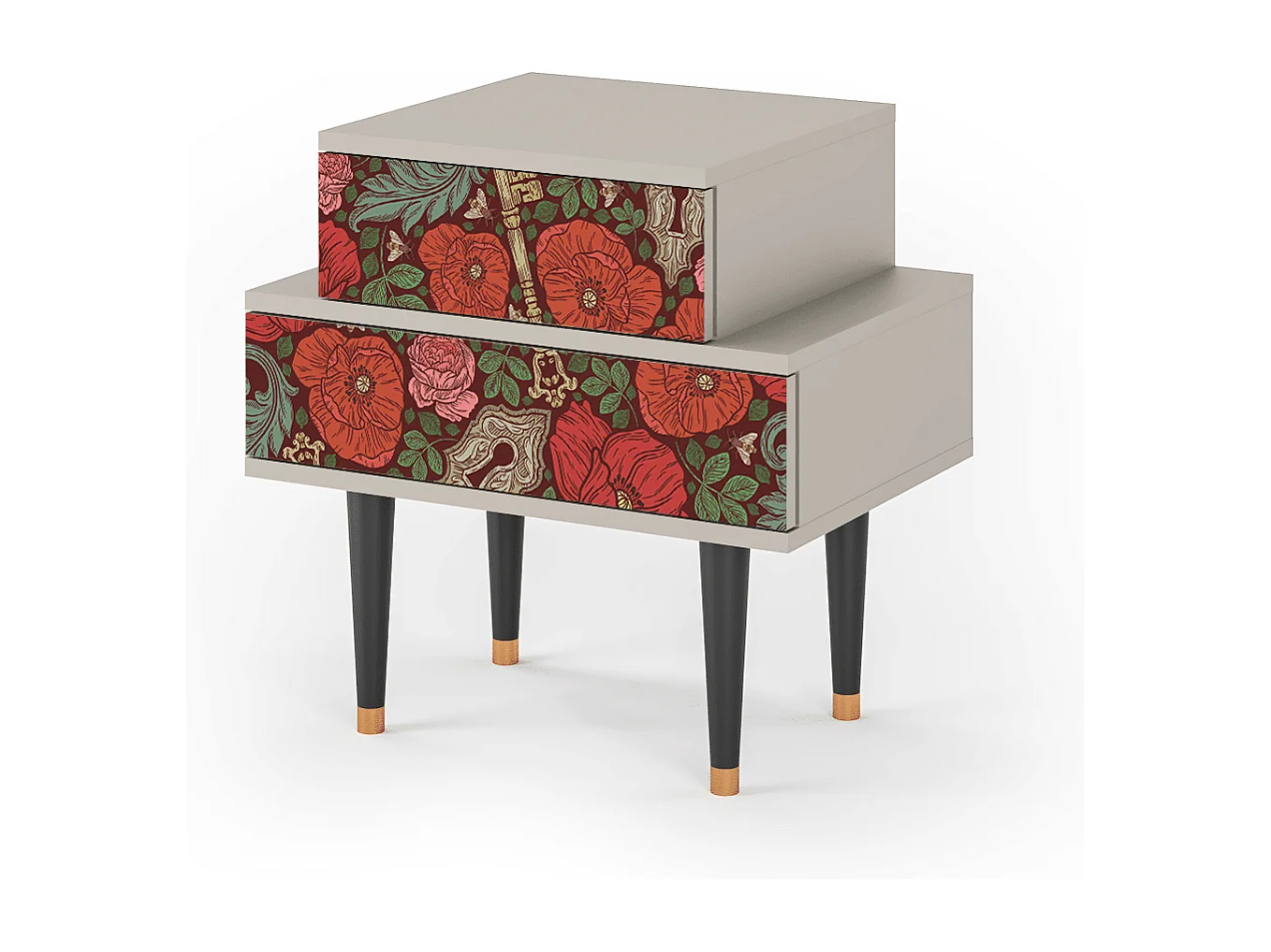 Mesita de noche - 58х58х41 cm - NS1 - Poppy Garden, Arena