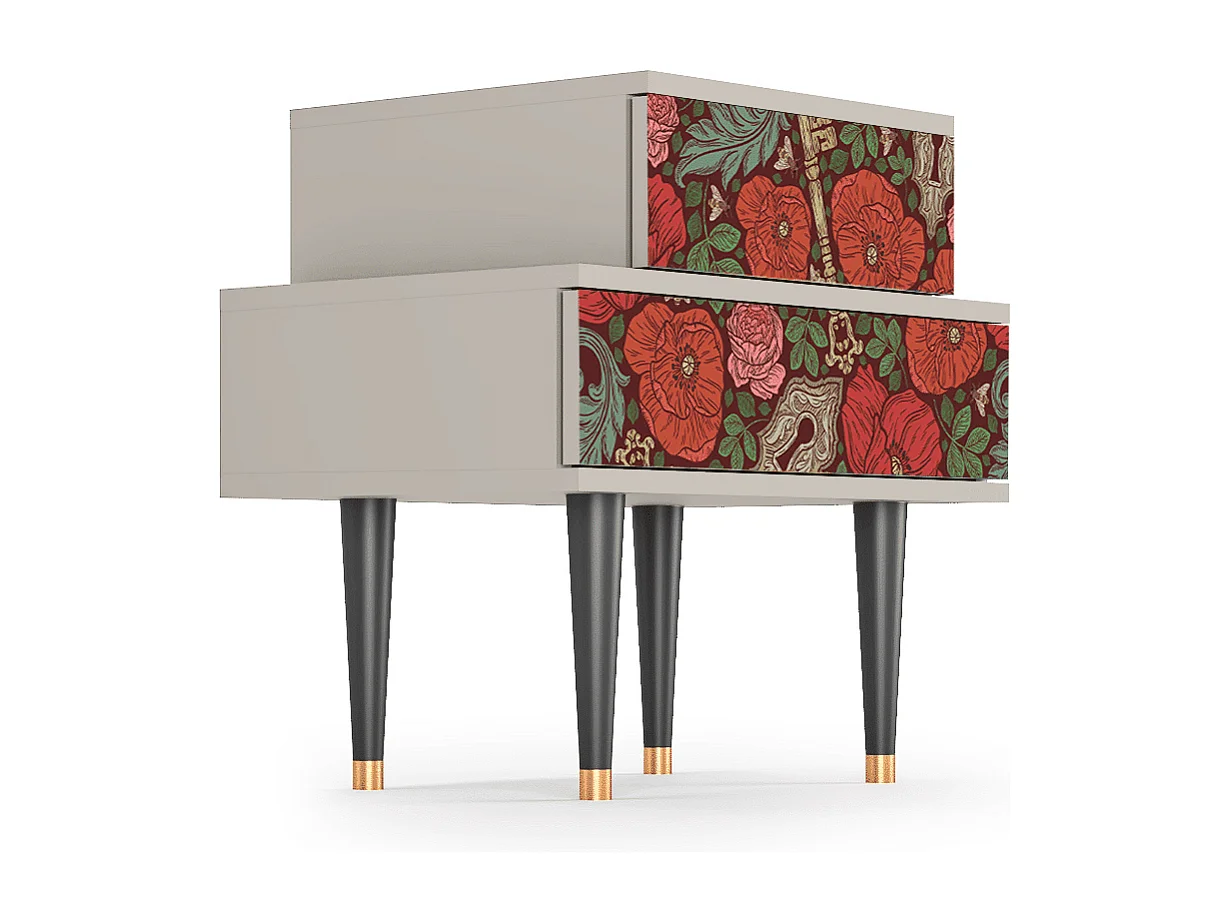 Table de nuit - 58х58х41 cm - NS1 - Poppy Garden, Sable