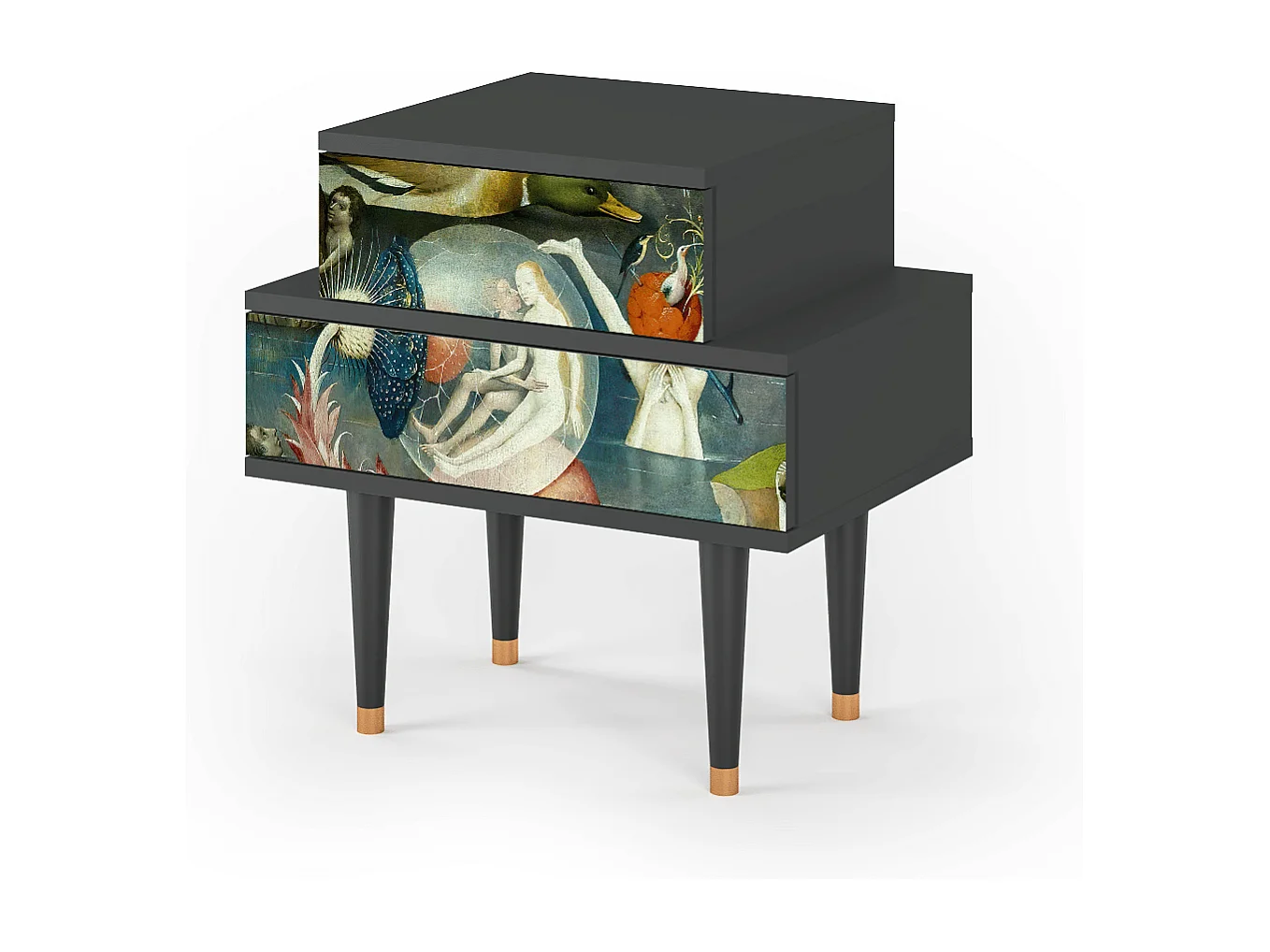 Stolik nocny - 58х58х41 cm - NS1 - The Garden Of by Bosch, Antracyt