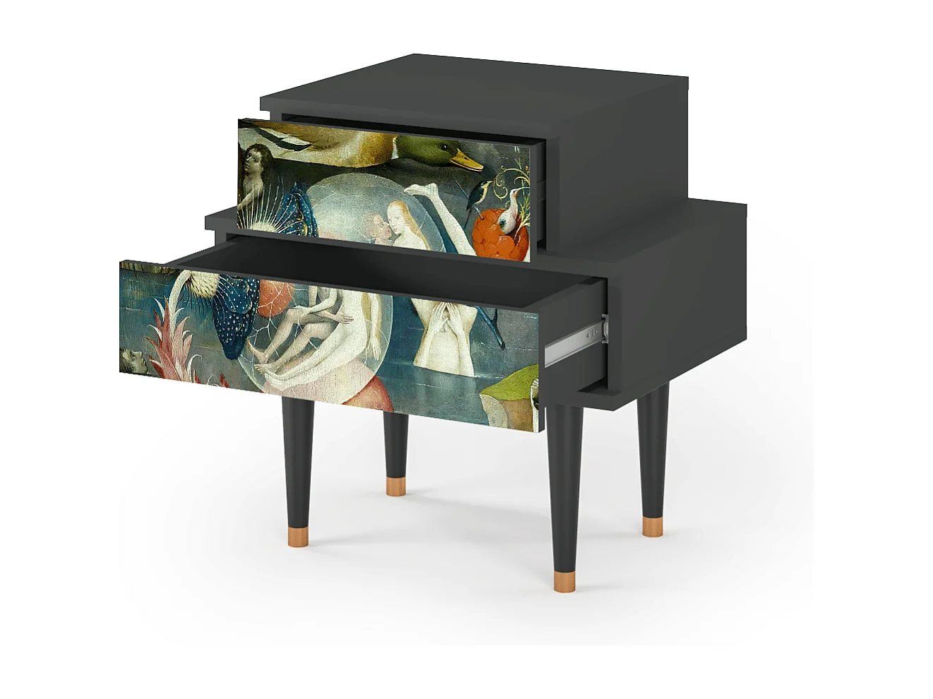 Stolik nocny - 58х58х41 cm - NS1 - The Garden Of by Bosch, Antracyt