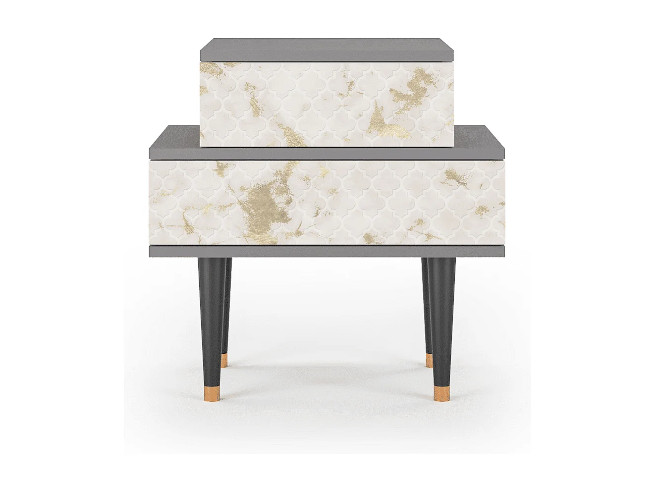 Table de nuit - 58х58х41 cm - NS1 - Sahara desert, Gris